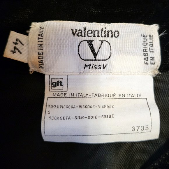 RARE Vintage Valentino Black Velvet Midi Dress, Italian size 44 - Picture 8 of 15